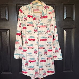 Munki Munki Christmas Trees Volkswagens Trucks Cars Night Shirt Wm's Medium